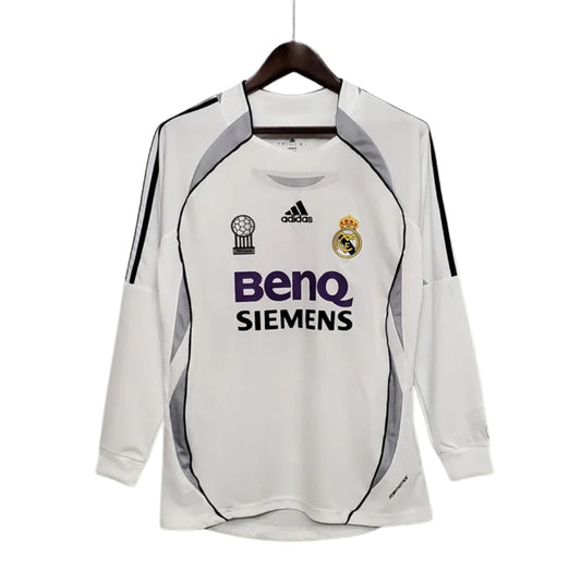 Retro Long Sleeve Real Madrid Adidas White - 06/07
