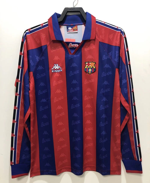 Maillot Rétro Homme Manches Longues Domicile du FC Barcelone - Saison 1996/97