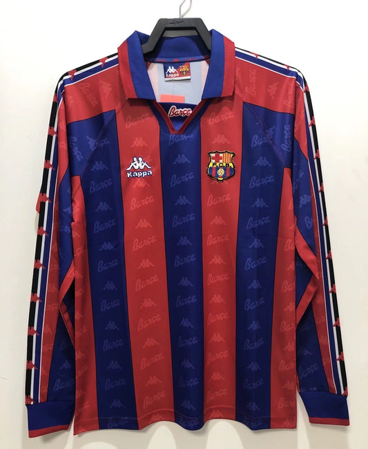 Camiseta Retro de Manga Larga del FC Barcelona para Hombre - Temporada 1996/97