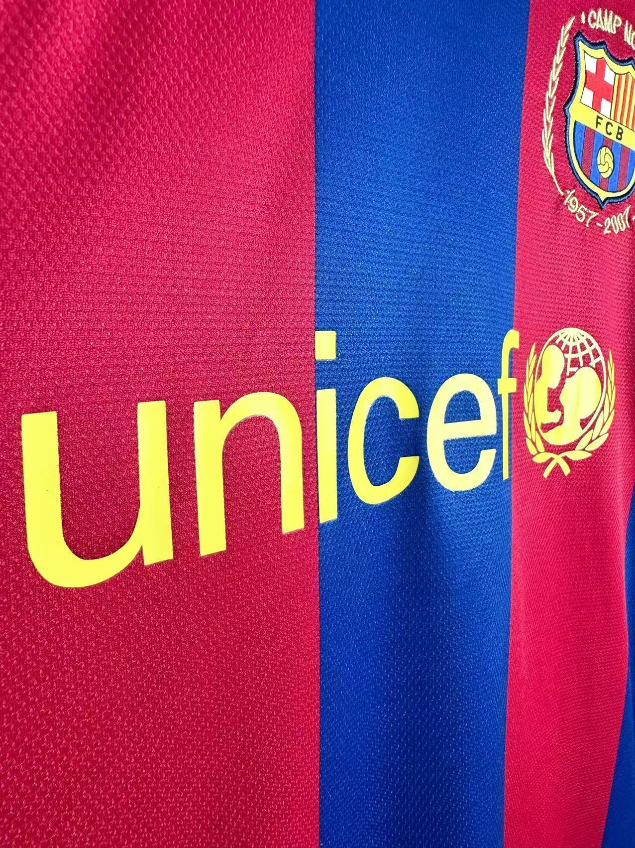 Maillot Rétro Domicile Homme à Manches Longues FC Barcelone - 2007/08