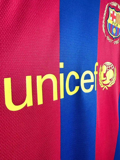 Maillot Rétro Domicile Homme à Manches Longues FC Barcelone - 2007/08