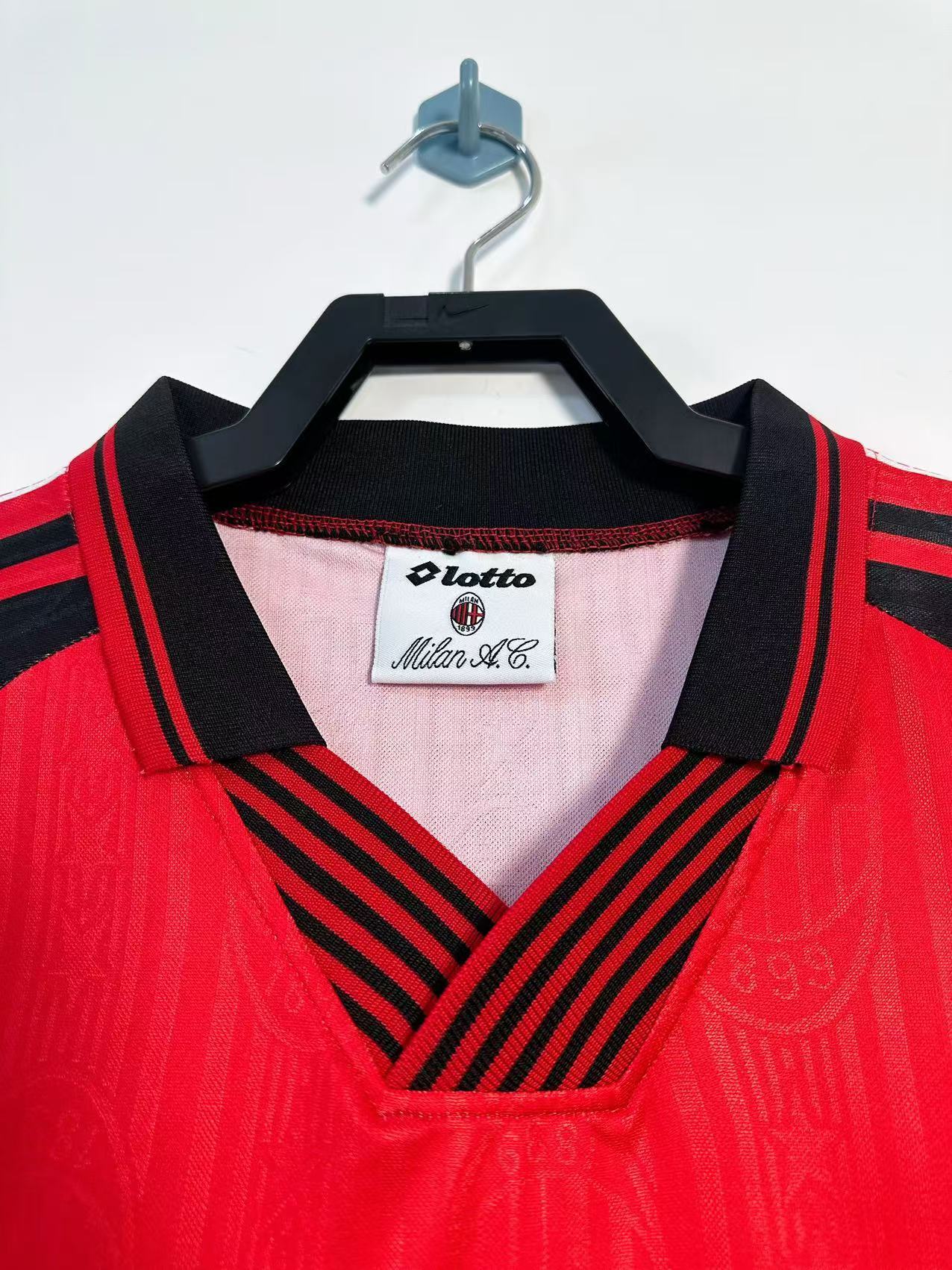 Camiseta Retro de Hombre Edición Especial del Equipo de Milán Roja - 1997/1998