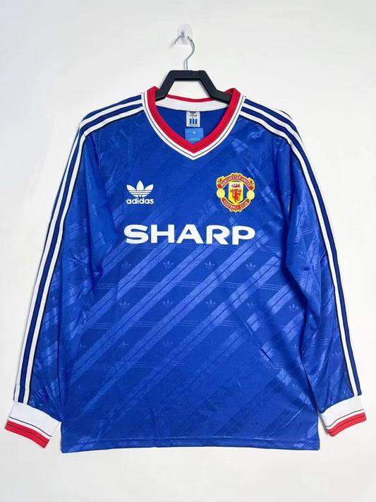 Camiseta de manga larga de hombre retro del Manchester United para jugar fuera - 1986/88