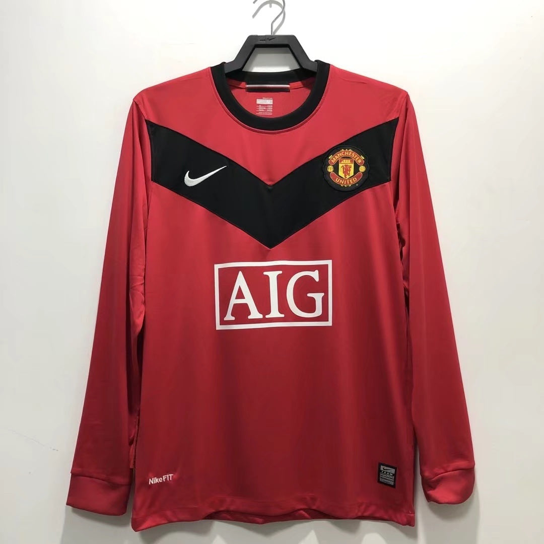 Maillot Rétro Homme Manches Longues Domicile Manchester United - 2010