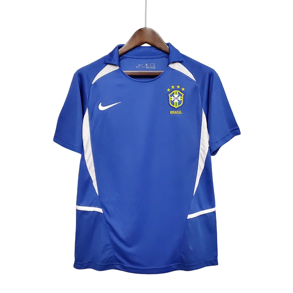 Camiseta Retro de Visitante de la Selección Nacional de Brasil 2002 para Hombre