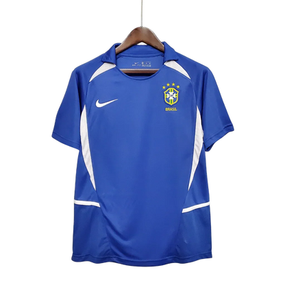 Camiseta Retro de Visitante de la Selección Nacional de Brasil 2002 para Hombre