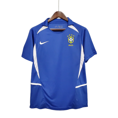 Camiseta Retro de Visitante de la Selección Nacional de Brasil 2002 para Hombre