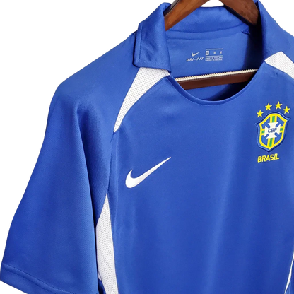 Camiseta Retro de Visitante de la Selección Nacional de Brasil 2002 para Hombre