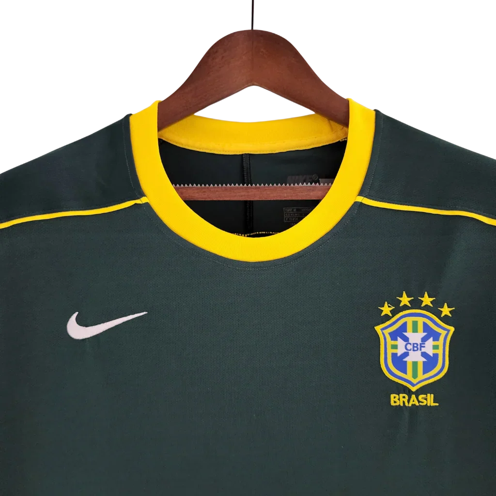 Men's Jersey Brazil National Team Retro Goleiro Verde Escuro 1998