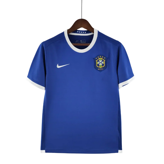 Camiseta de la selección nacional de Brasil retro visitante 2006 para hombre