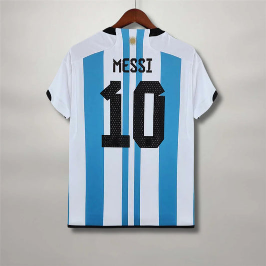Messi Argentina Home Jersey World Cup Winners - 2022