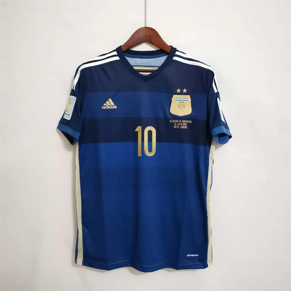 Messi Argentina Away Jersey World Cup Final - 2014