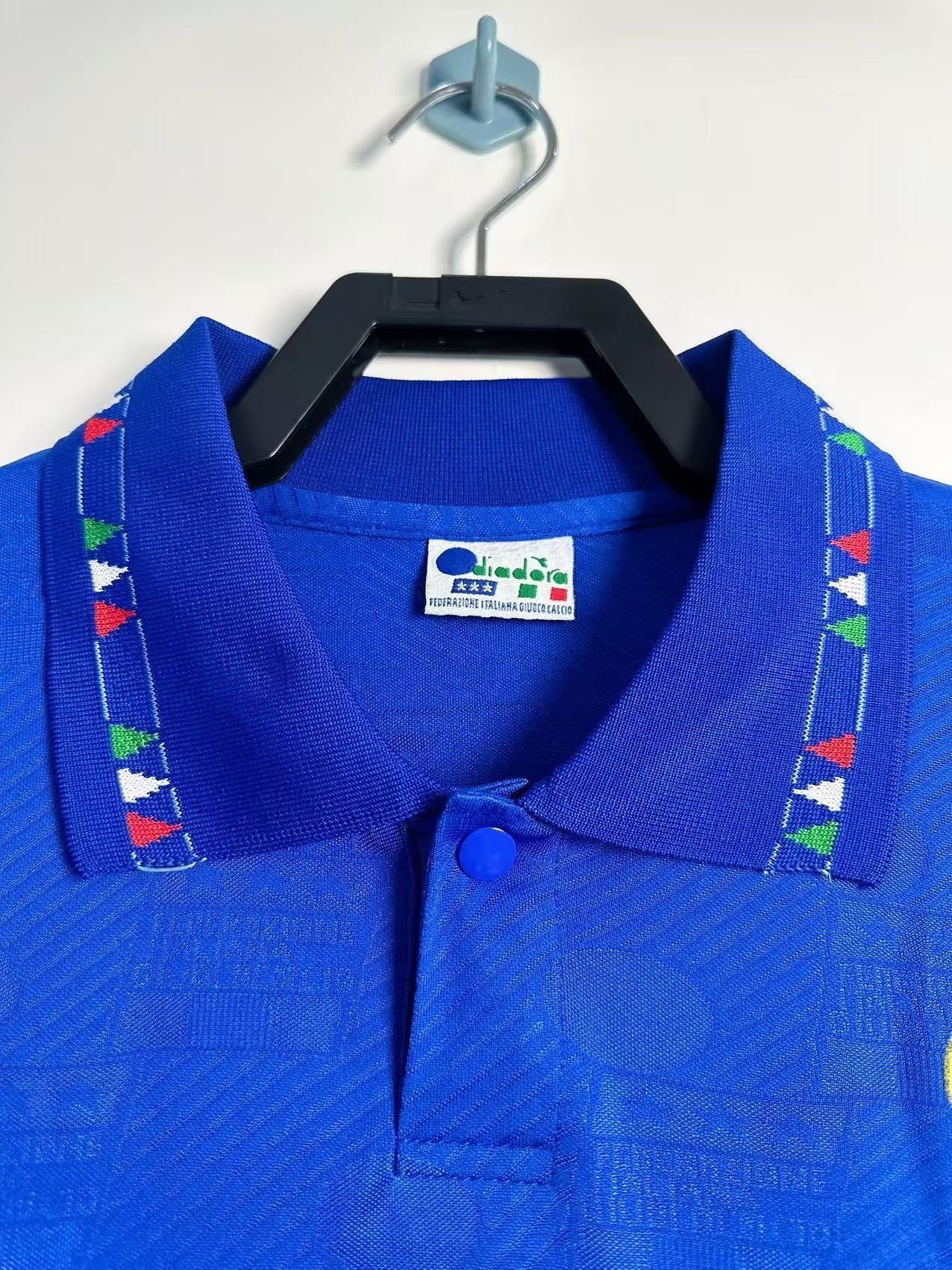 Camiseta Retro de Manga Larga de la Selección Nacional de Italia para Hombre - 1994