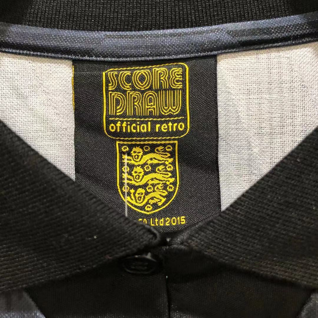 Camiseta Retro Hombre Selección Nacional de Inglaterra Negra - 1990