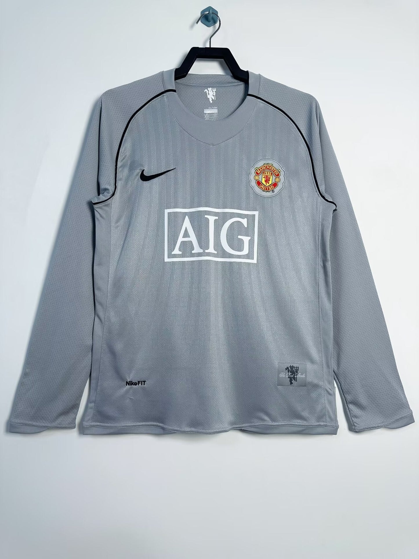 Maillot Rétro Homme Manches Longues Manchester United Gardien Gris - Saison 2007/08