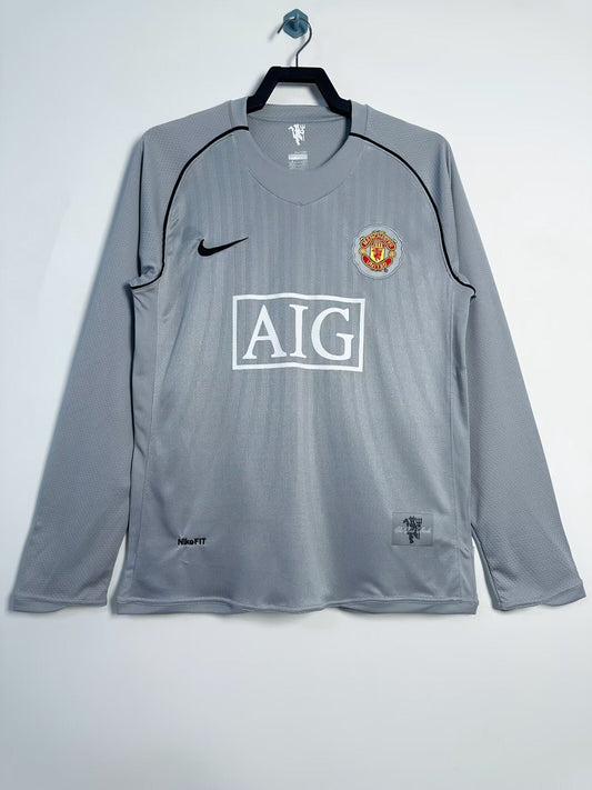 Camiseta Retro de Manga Larga del Manchester United para Hombre - Portero Gris - 2007/08