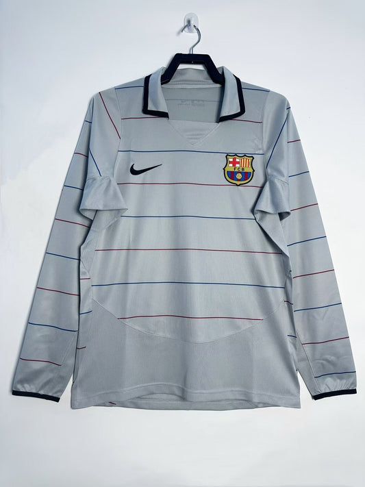 Camiseta Retro de Hombre de Manga Larga del Barcelona Visitante - 2003/04