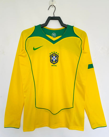 Camiseta retro de manga larga de la selección de Brasil 2004/2005