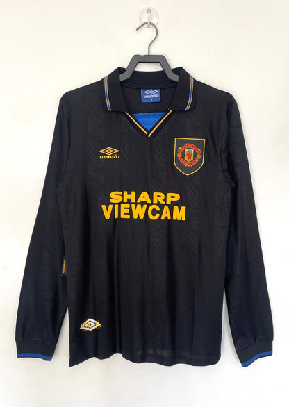Maillot Rétro Manches Longues Manchester United Extérieur Noir - 1993/94