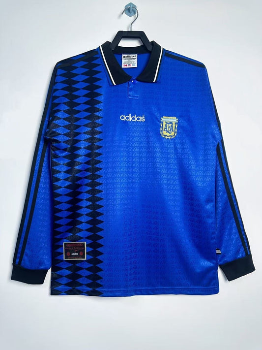 Camiseta Retro de Manga Larga de Visitante de la Selección Argentina para Hombre - 1994