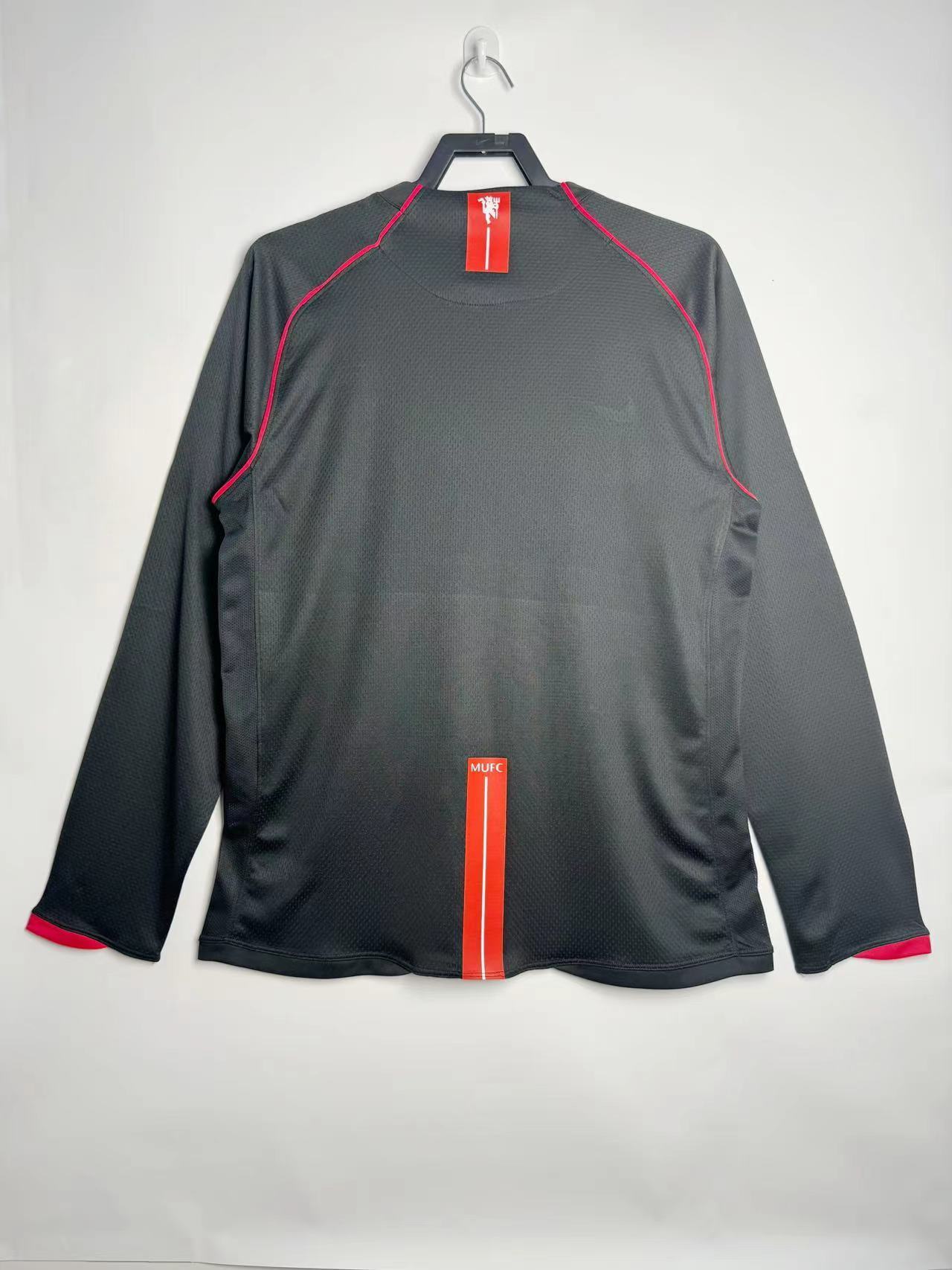 Maillot rétro à manches longues Manchester United Noir - Saison 2007/2008