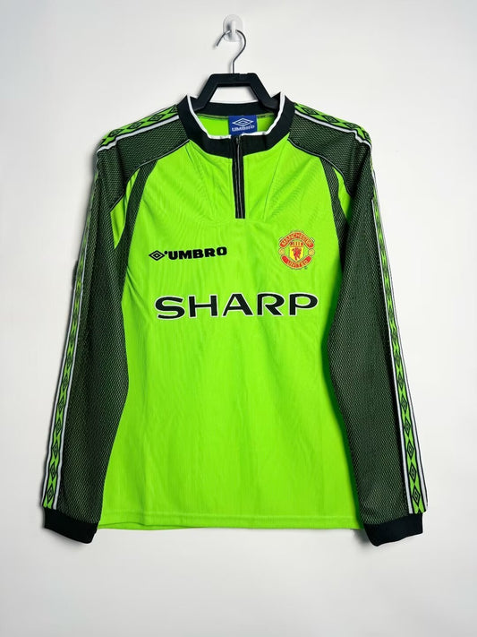 Maillot Homme Rétro Manches Longues Manchester United Vert Gardien - 1998/1999